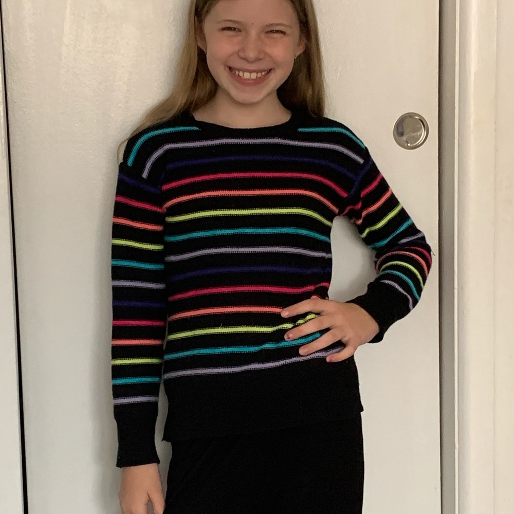 Rockets of Awesome Metallic Stripe Sweater G Sz 8